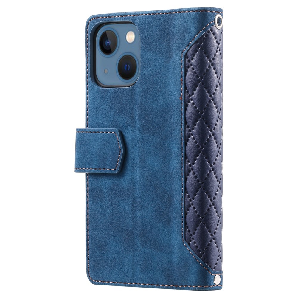 Plånboksväska iPhone 15 Quilted Blå