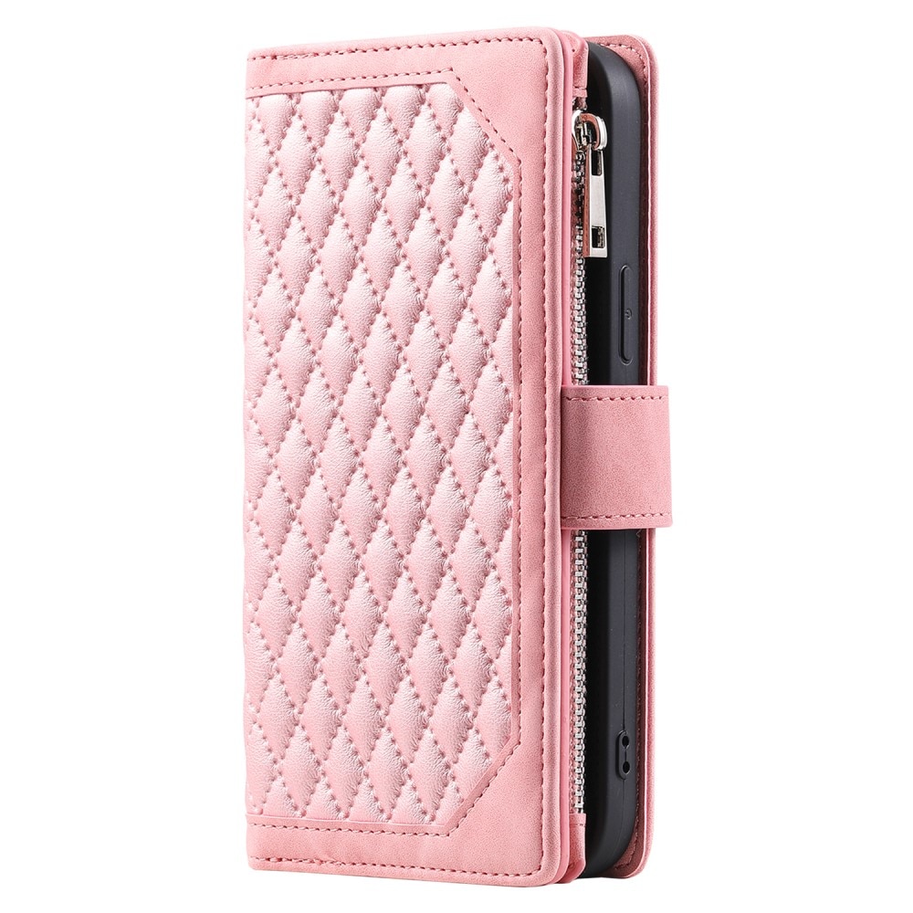 Plånboksväska iPhone 15 Pro Quilted Rosa