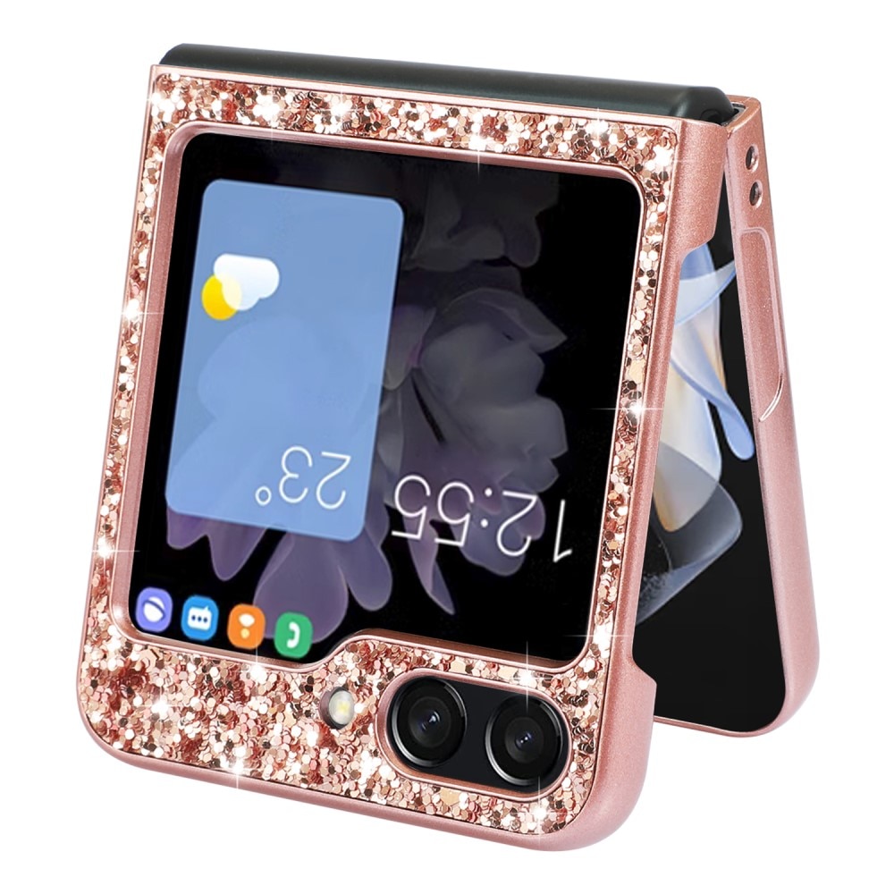 Glitterskal Samsung Galaxy Z Flip 6 roséguld