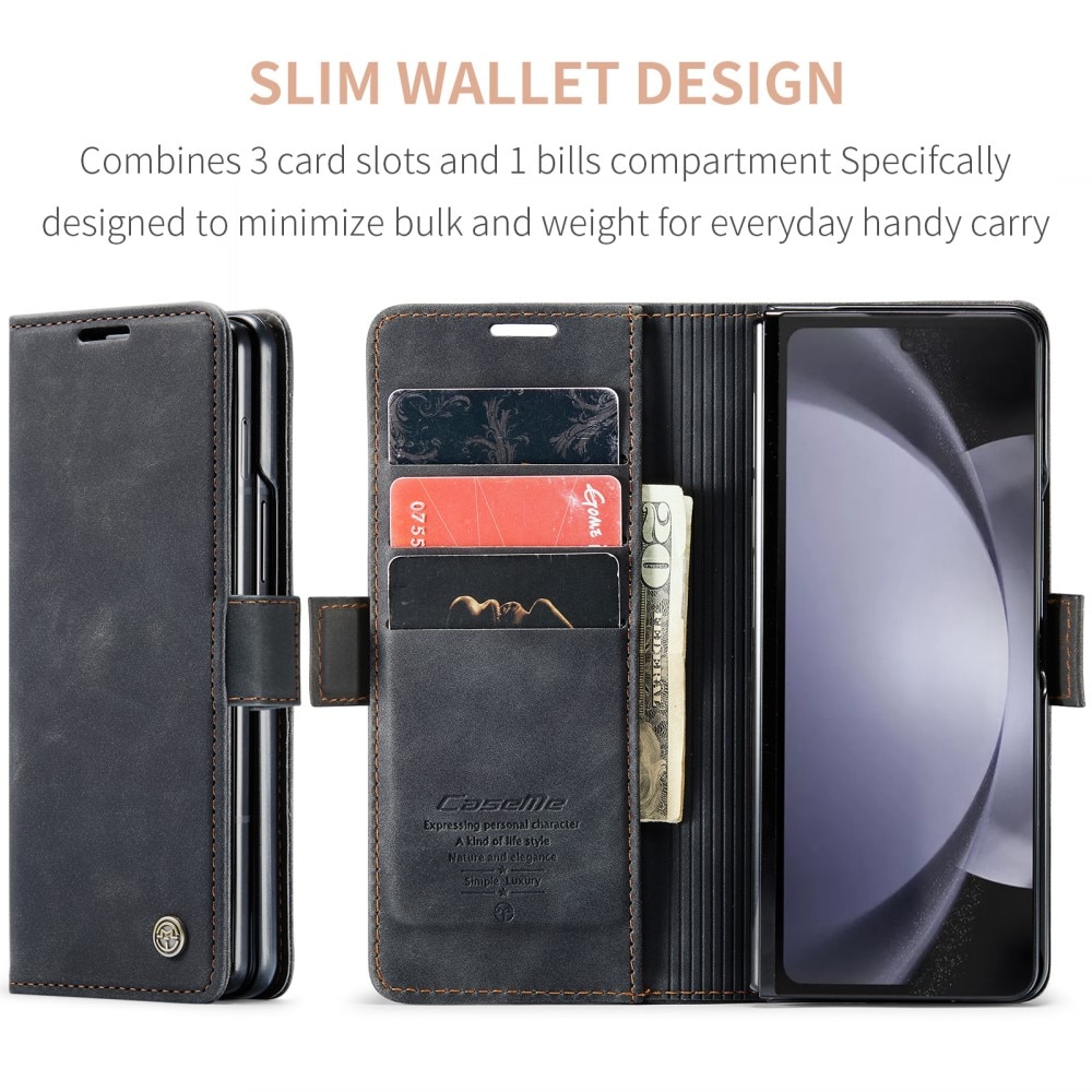 Slim Plånboksfodral Samsung Galaxy Z Fold 5 svart