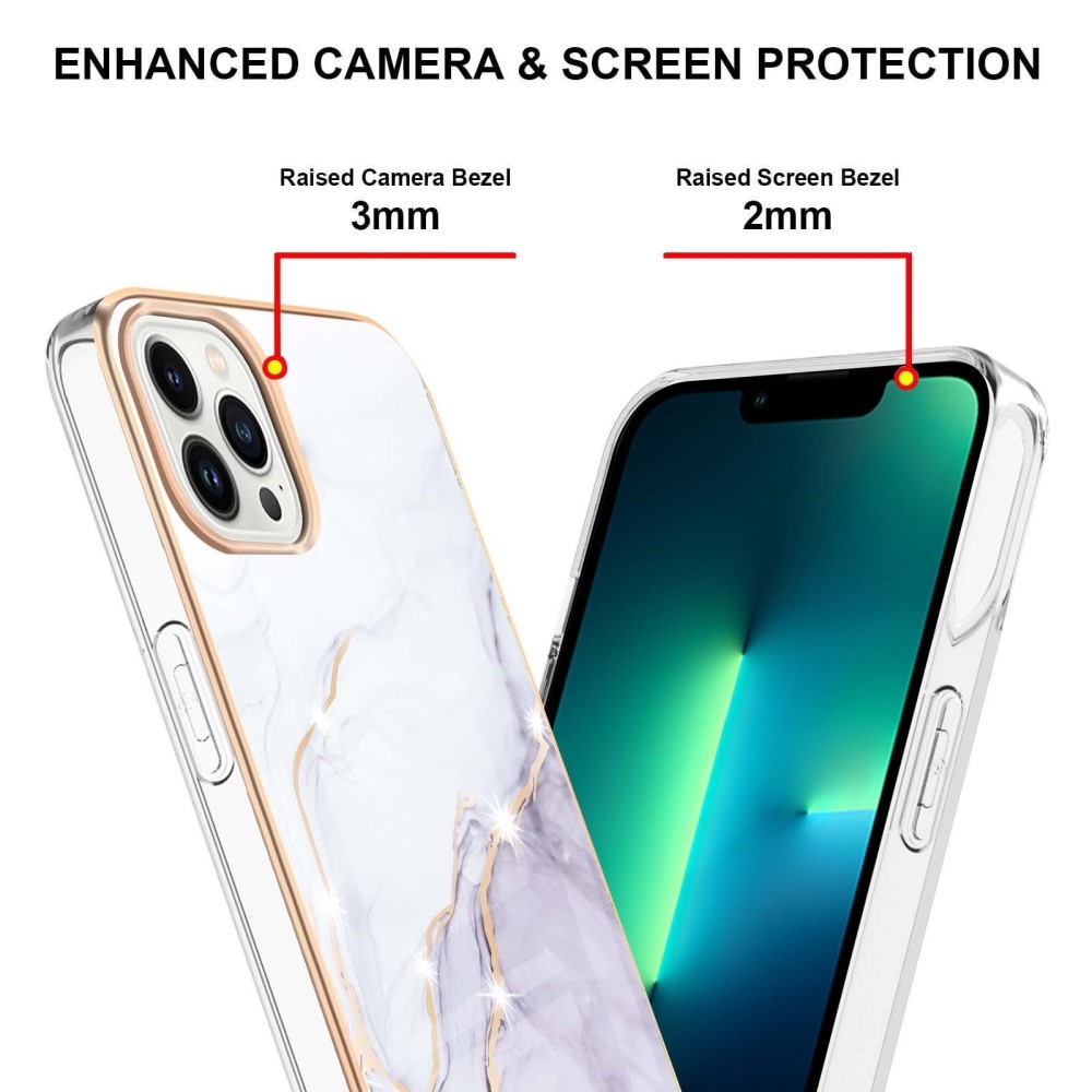 TPU Skal iPhone 15 Pro vit marmor