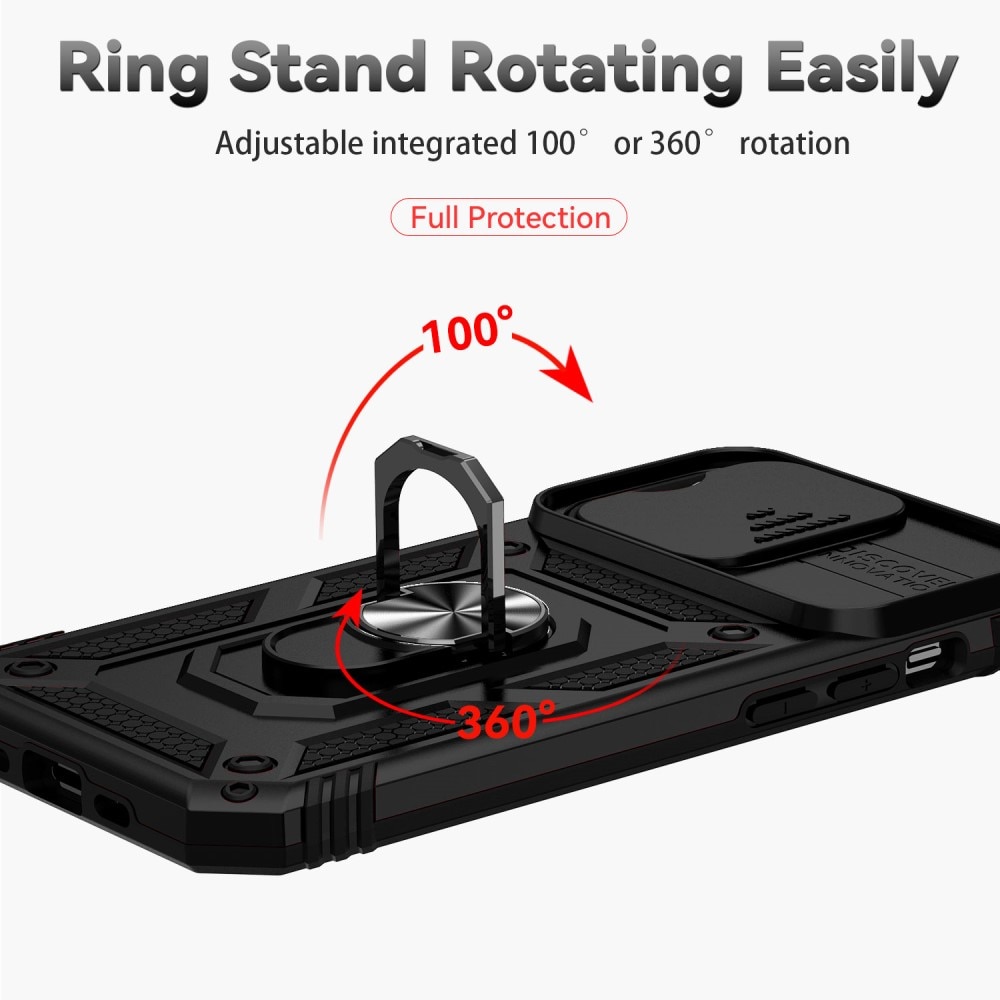 Hybridskal Ring + Kameraskydd iPhone 15 Pro Max Svart