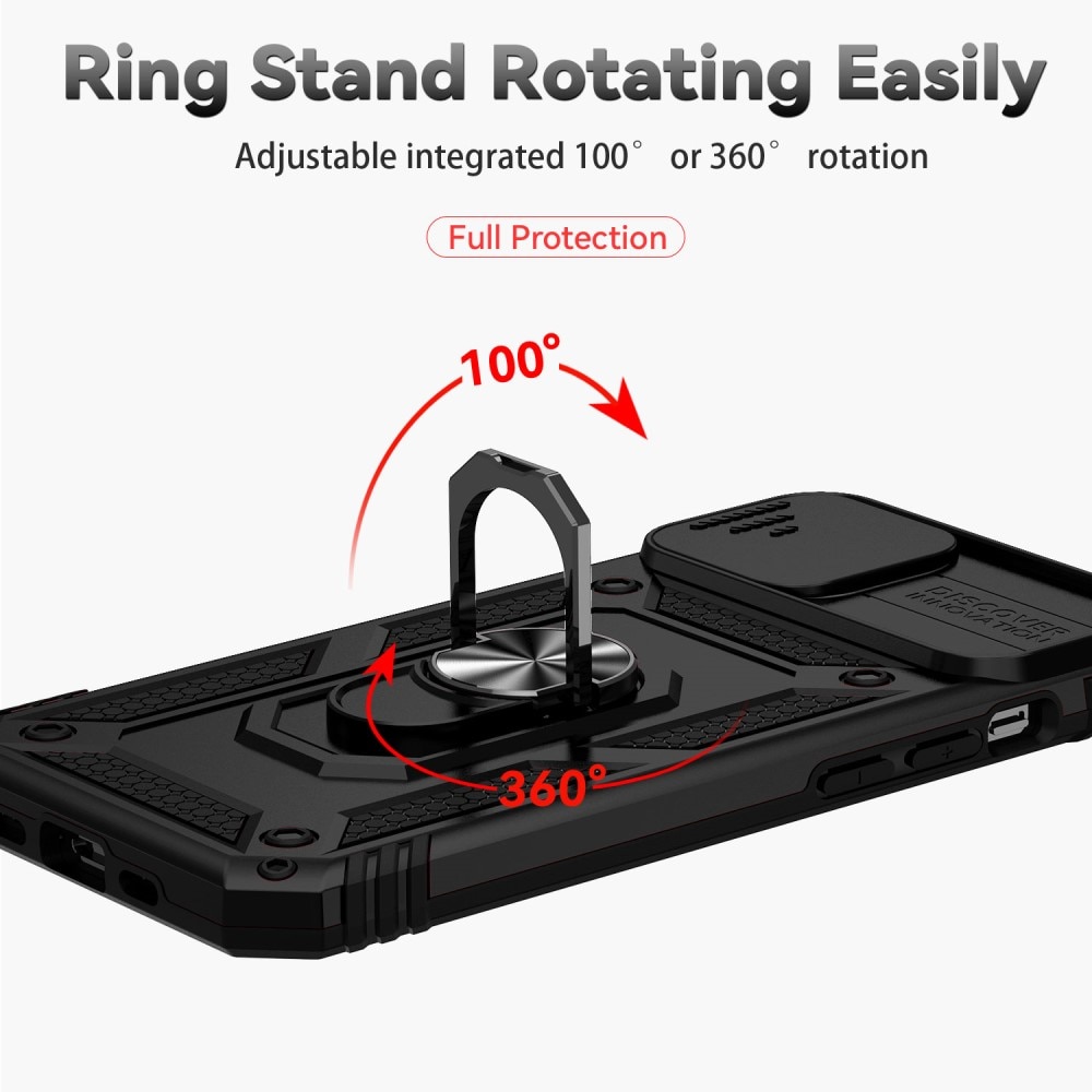 Hybridskal Ring + Kameraskydd iPhone 15 Svart