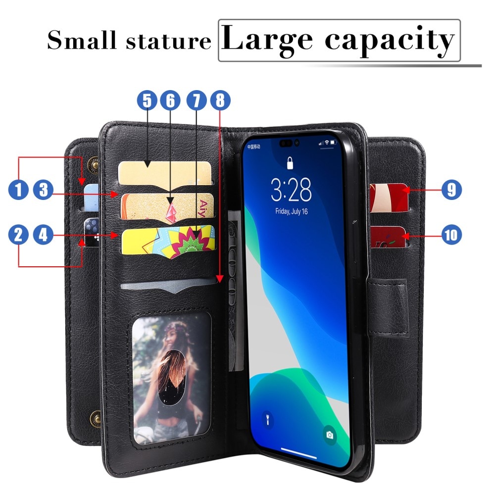 Mobilfodral Multi-slot iPhone 15 Pro Max svart