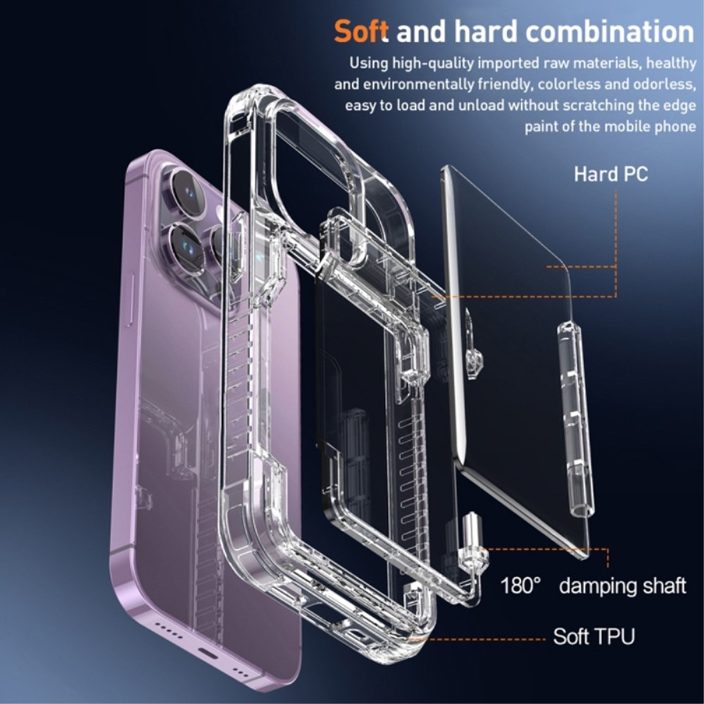 Hybridskal Kortfack Kickstand iPhone 15 Pro Max transparent