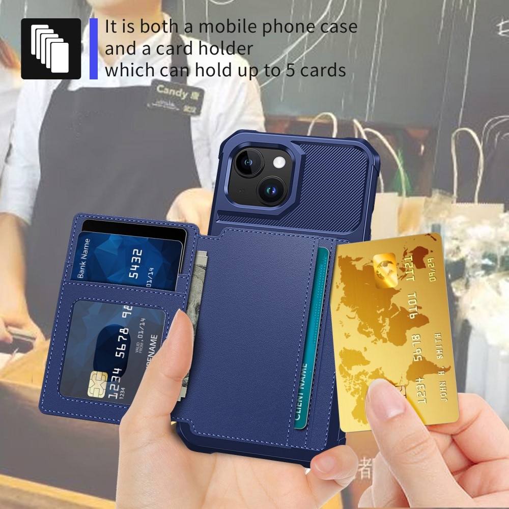 Tough Multi-slot Case iPhone 15 blå