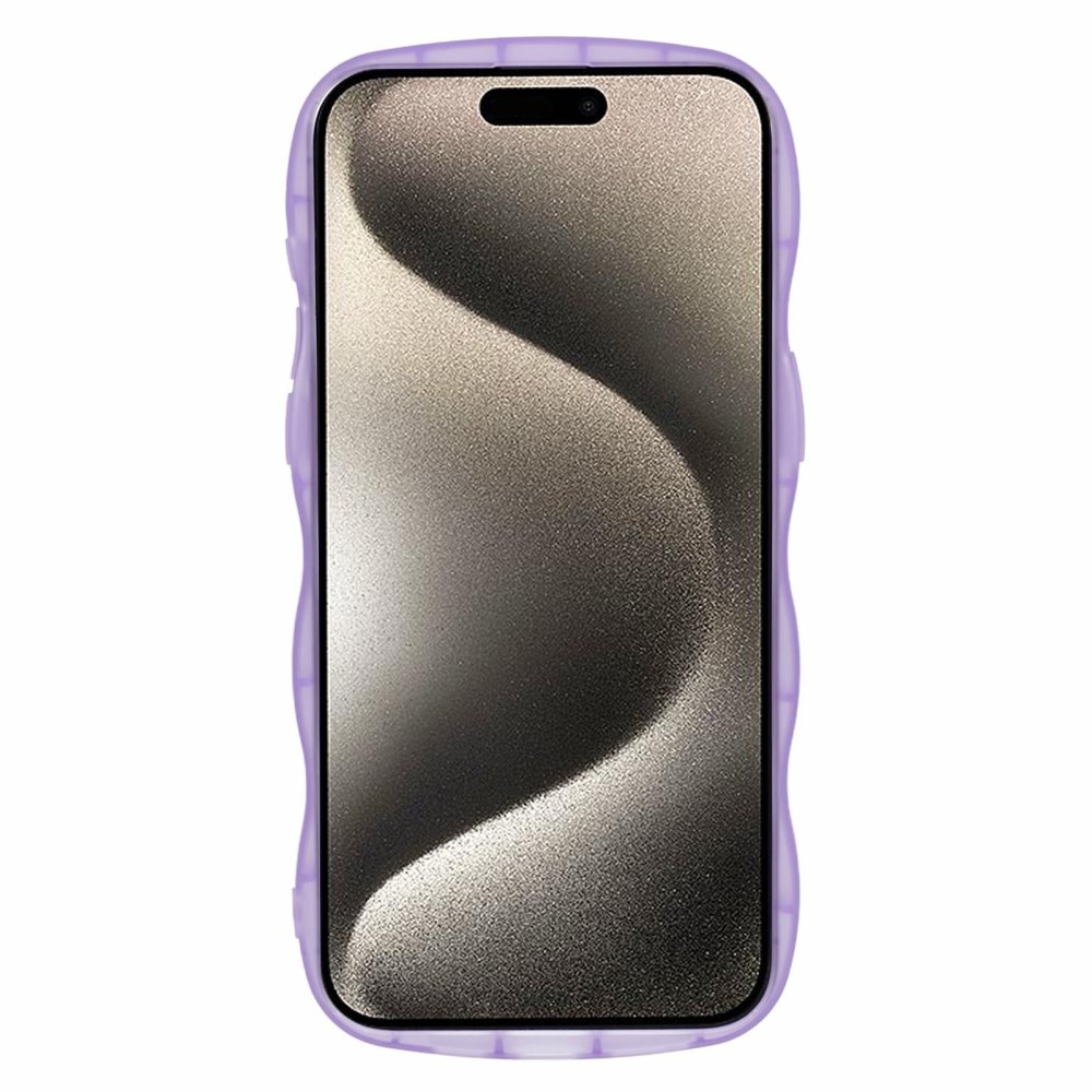 Wavy Edge Glitter Skal iPhone 15 Pro Max lila