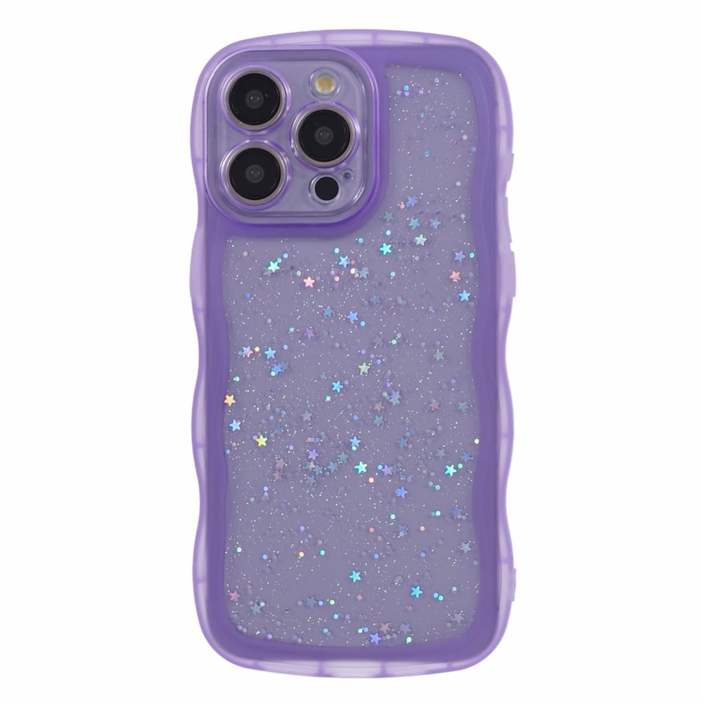 Wavy Edge Glitter Skal iPhone 15 Pro Max lila