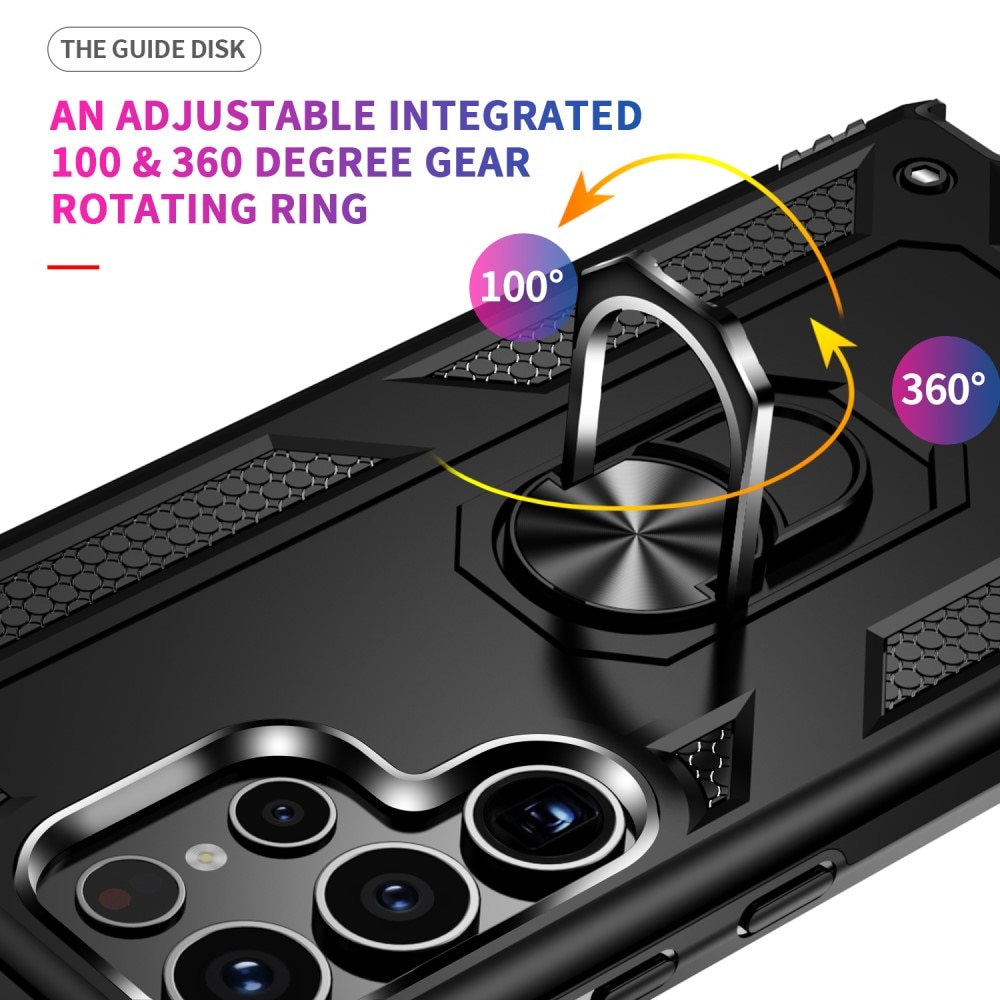 Hybridskal Tech Ring Samsung Galaxy S24 Ultra svart