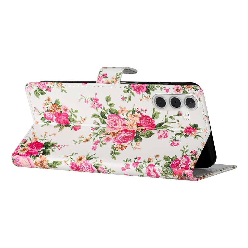 Mobilfodral Samsung Galaxy A55 rosa blommor