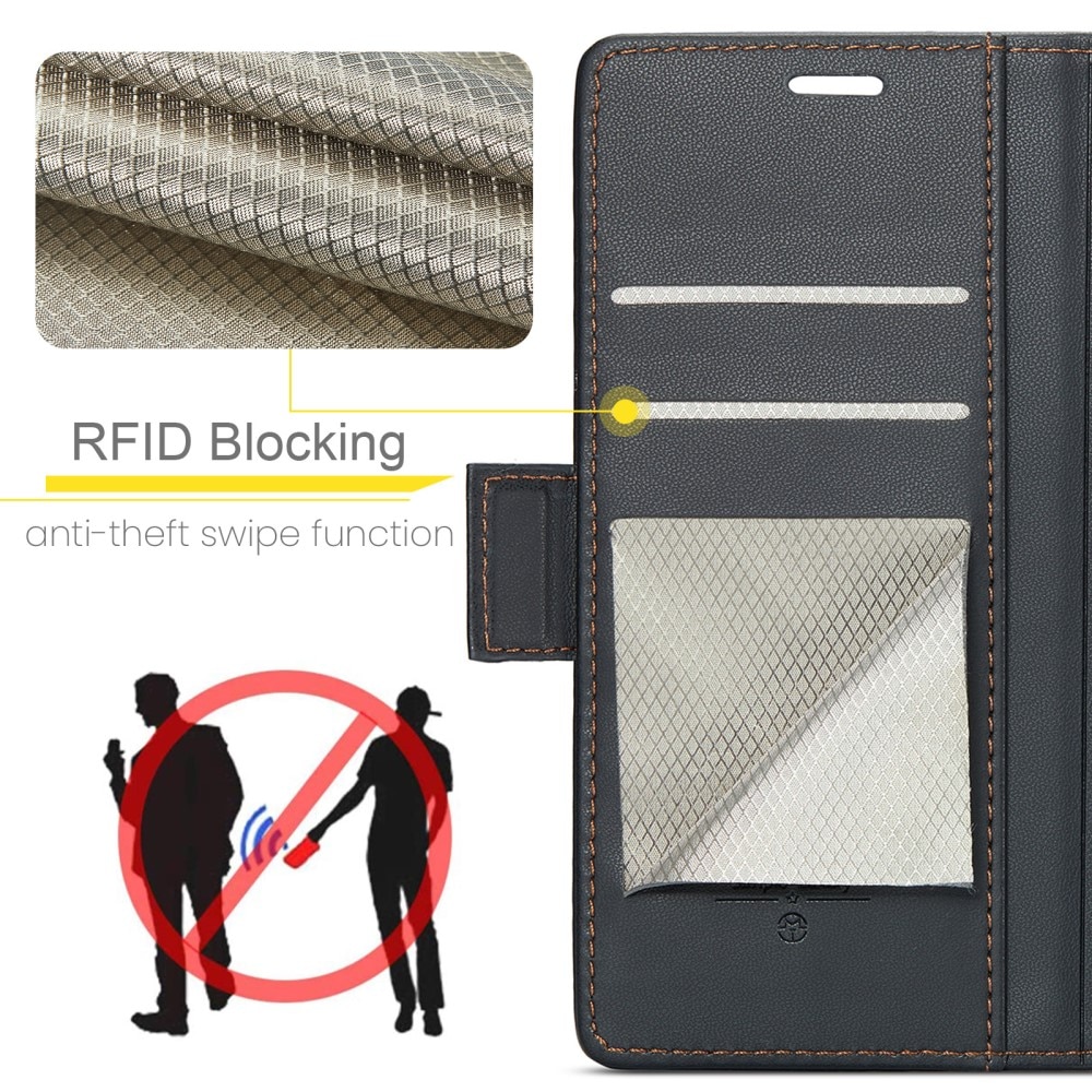 Slim Plånboksfodral RFID-skydd Google Pixel 8a Svart