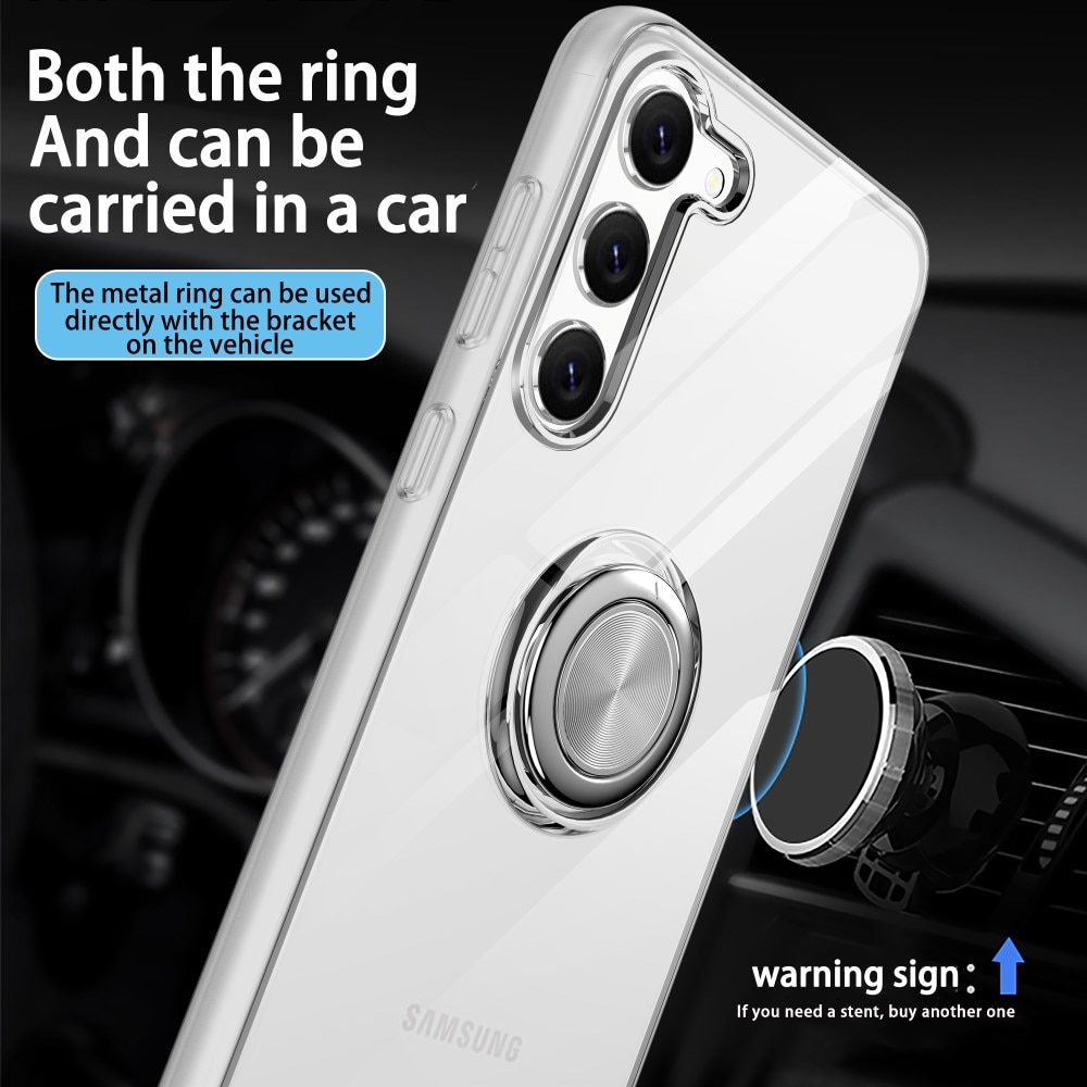 TPU Skal Finger Ring Kickstand Samsung Galaxy S24 transparent