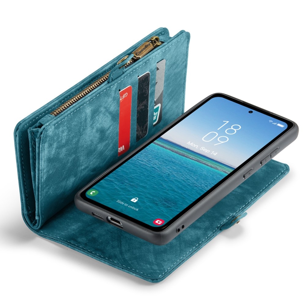 Multi-slot Plånboksfodral Samsung Galaxy A55 blå