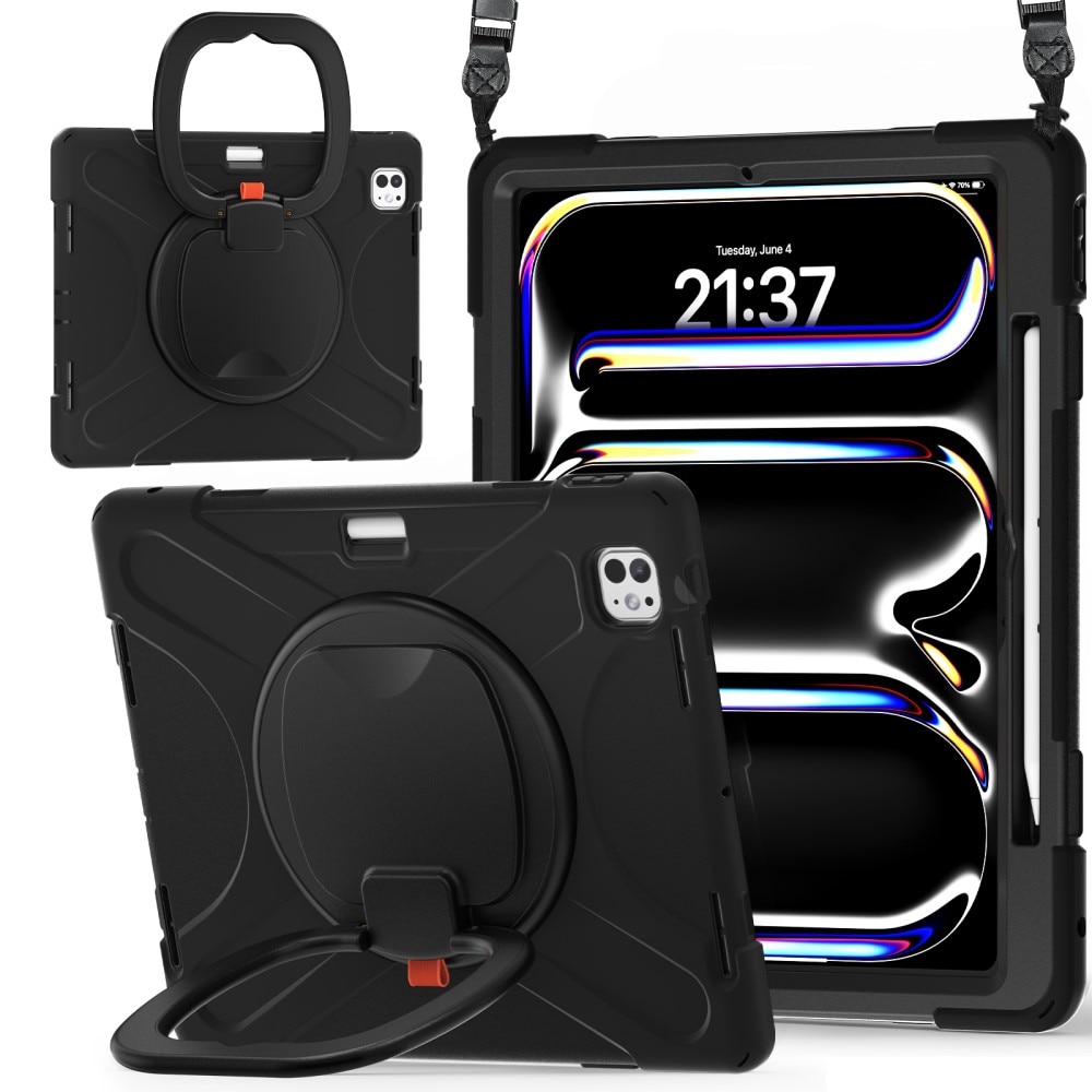 Kickstand Hybridskal med axelrem iPad Pro 13 7th Gen (2024) svart