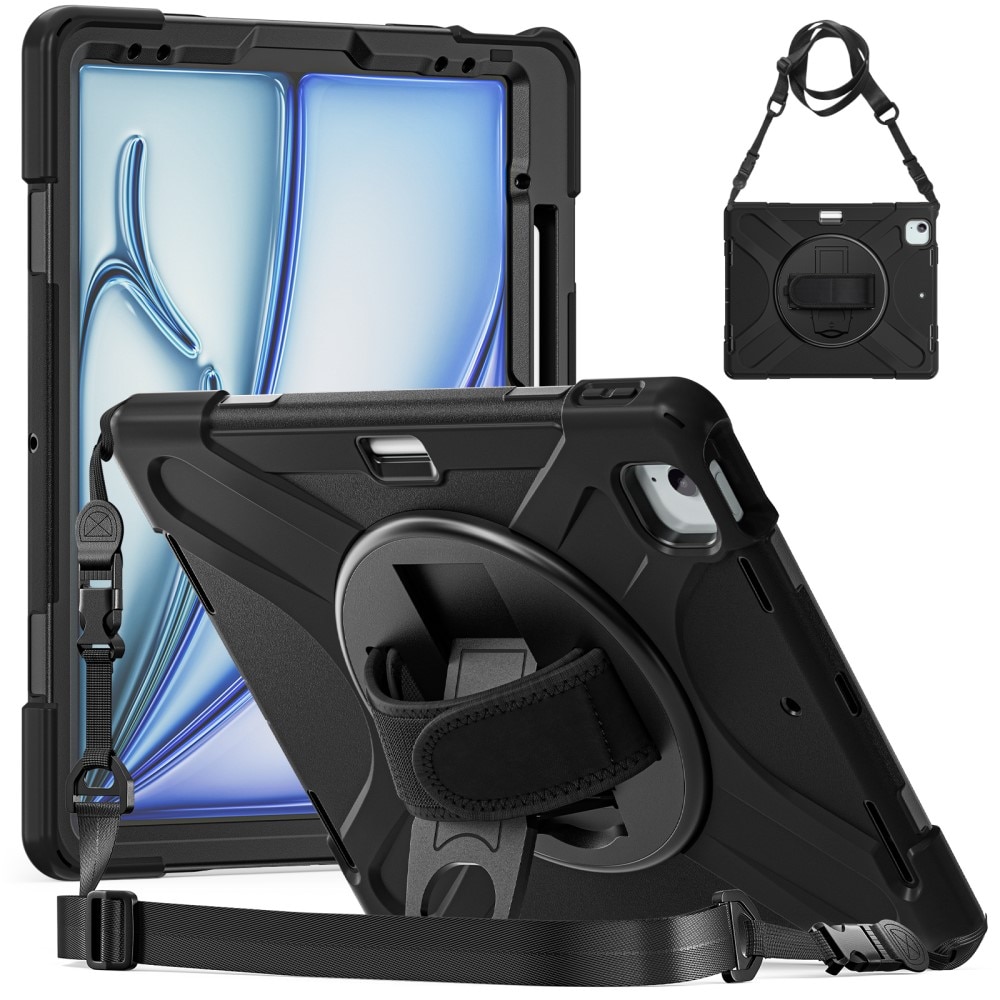 Stöttåligt Hybridskal med axelrem iPad Air 13 (2024) svart