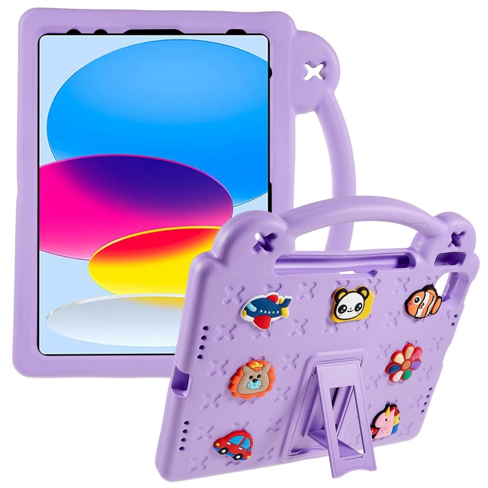 Barnskal med handtag och ställ iPad 10.9 10th Gen (2022) lila
