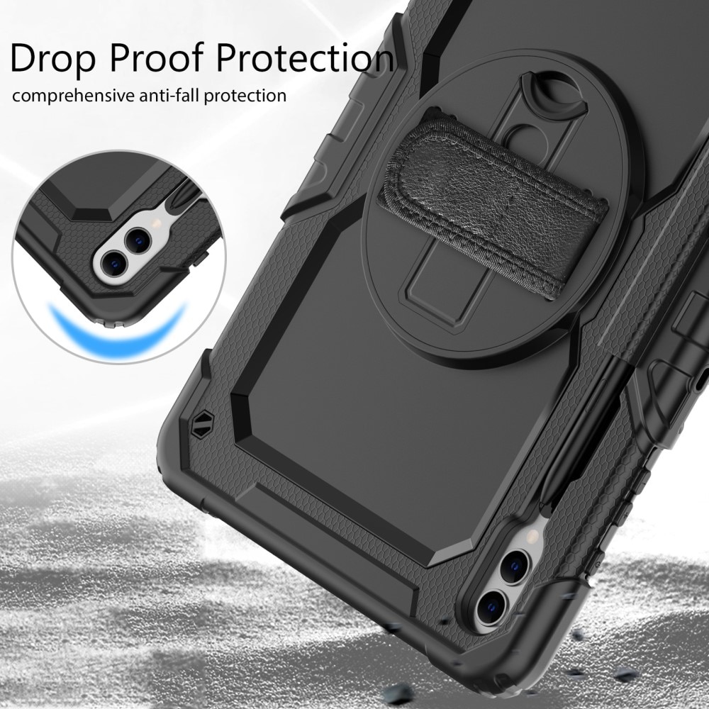 Stöttåligt Full Protection Hybridskal med axelrem Samsung Galaxy Tab A9  Plus svart