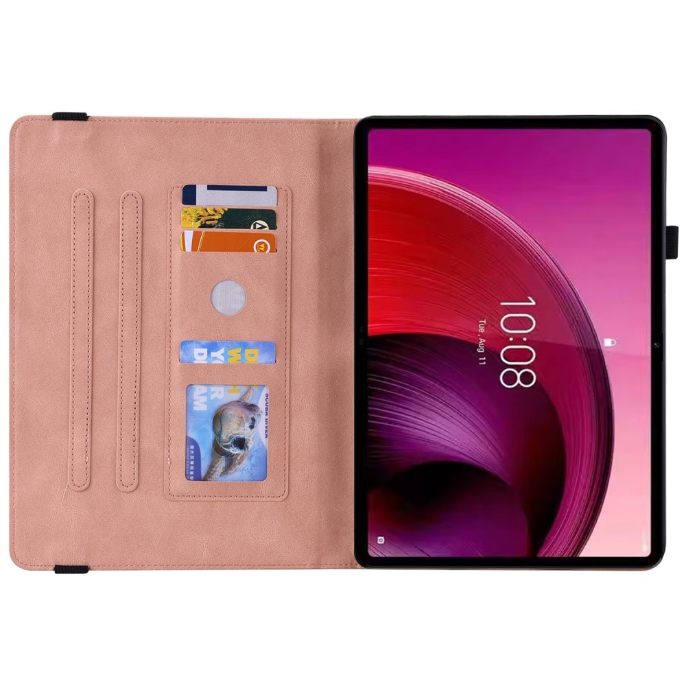 Läderfodral Fjärilar Lenovo Tab M10 5G rosa