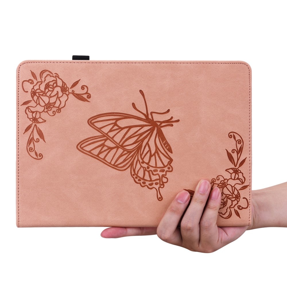 Läderfodral Fjärilar Lenovo Tab M10 5G rosa