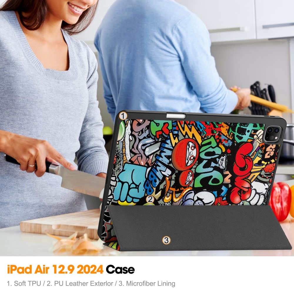 Fodral Tri-fold Apple iPad Air 13 (2024) Graffiti