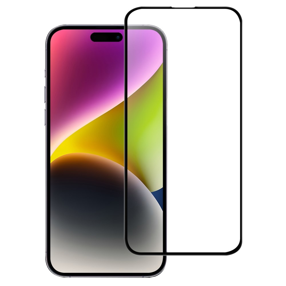 Heltäckande Härdat Glas Skärmskydd iPhone 16 Pro svart