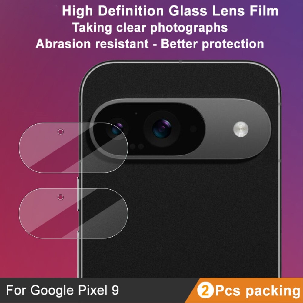 2-pack Härdat Glas Linsskydd Google Pixel 9 transparent