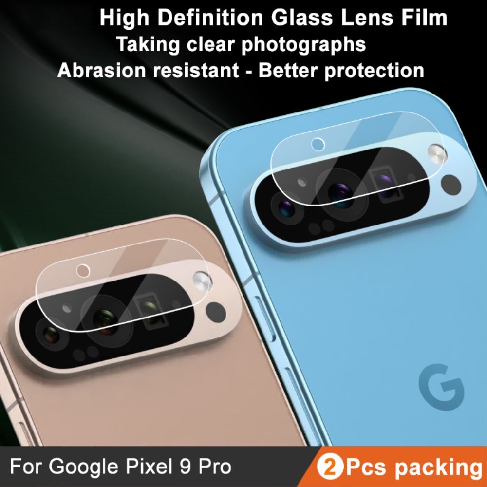 2-pack Härdat Glas Linsskydd Google Pixel 9 Pro transparent