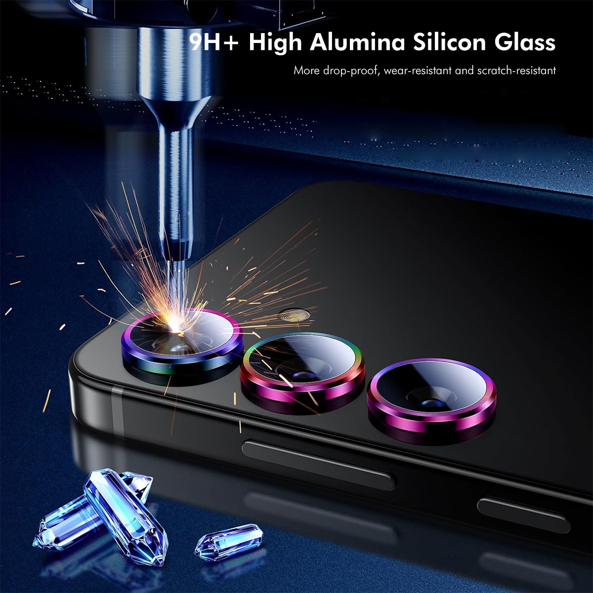 Linsskydd Aluminium + Härdat Glas Samsung Galaxy A16 svart