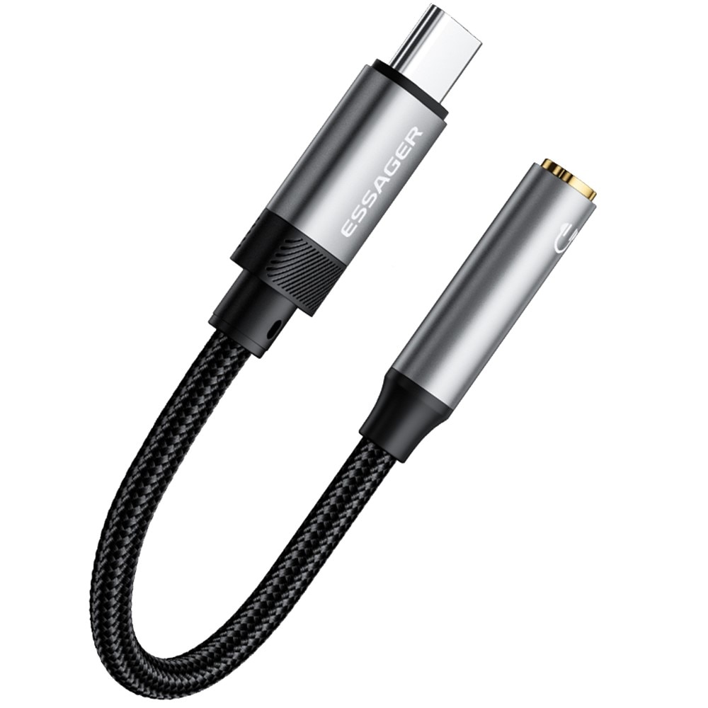 Hörlursadapter USB-C till 3.5mm DAC svart