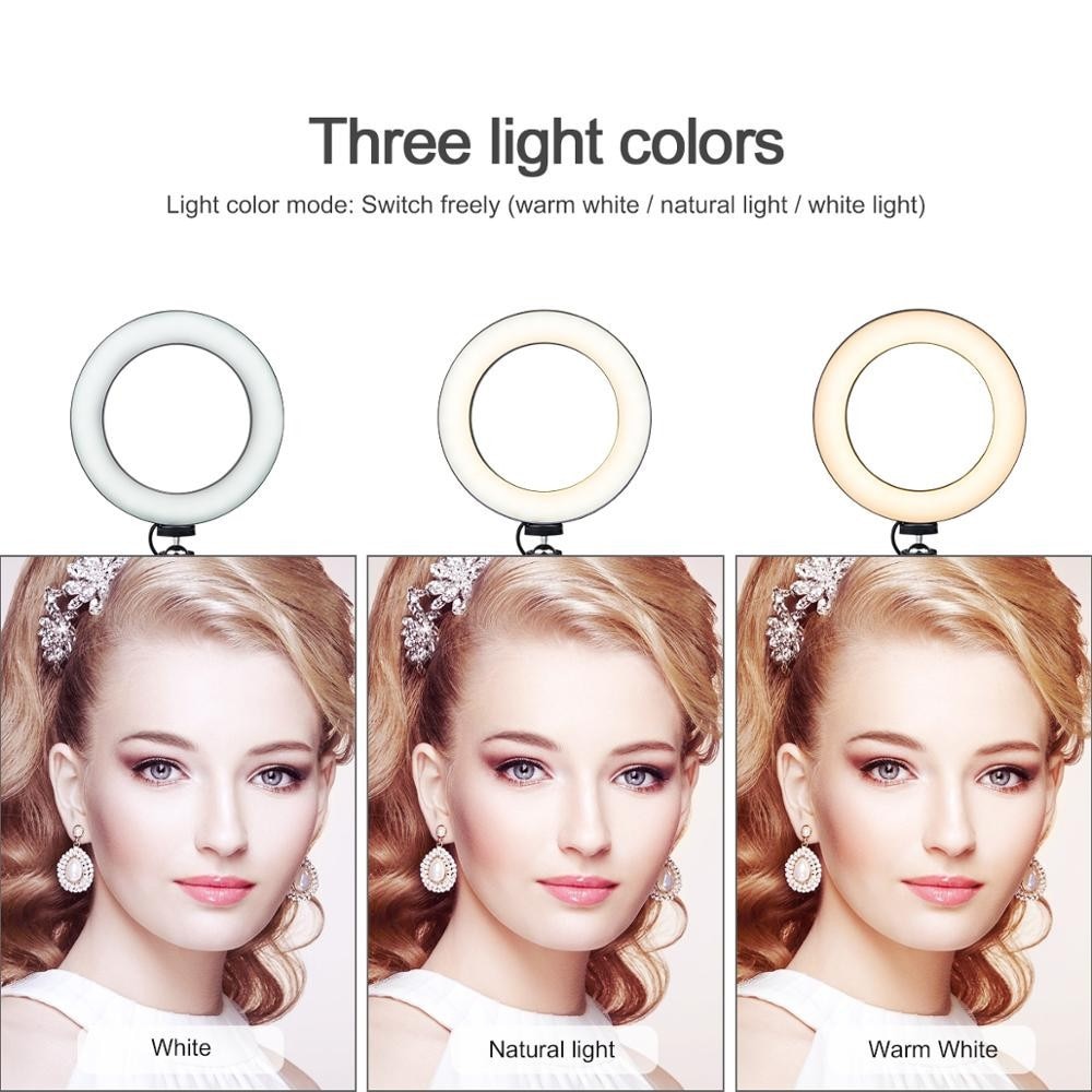 LED Ring Light med stativ svart