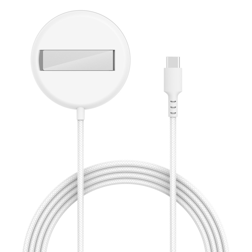 Qi2 15W MagSafe Trådlös Laddningsplatta med Ställ vit