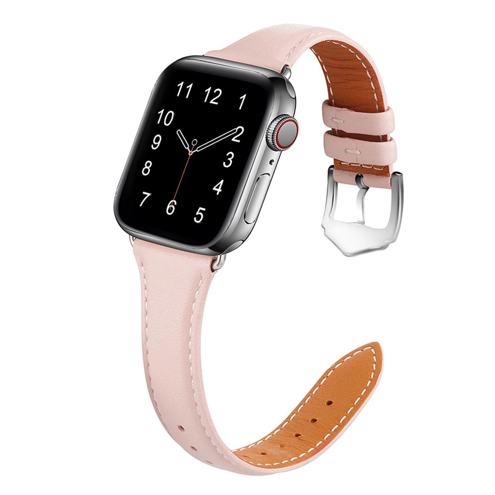 Slim Läderarmband Apple Watch 41mm Series 9 rosa