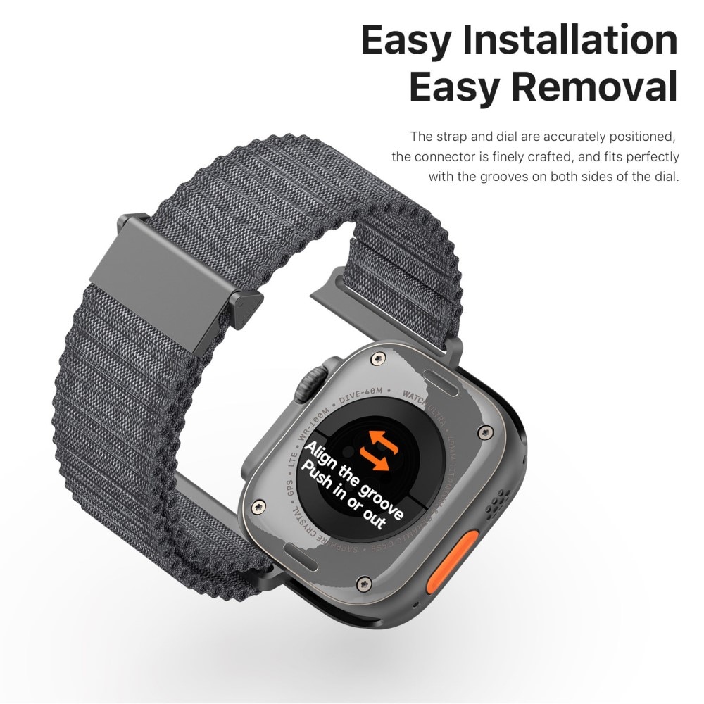 Active Nylon Armband Apple Watch Series 9 45mm grå