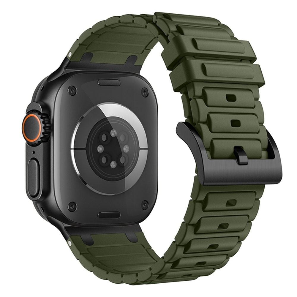 Tough Silicone Strap Apple Watch Series 8 45mm Mörkgrön