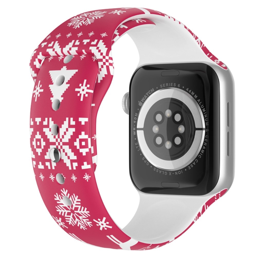 Silikonarmband med Julmotiv Apple Watch 41mm Series 7 snöflinga