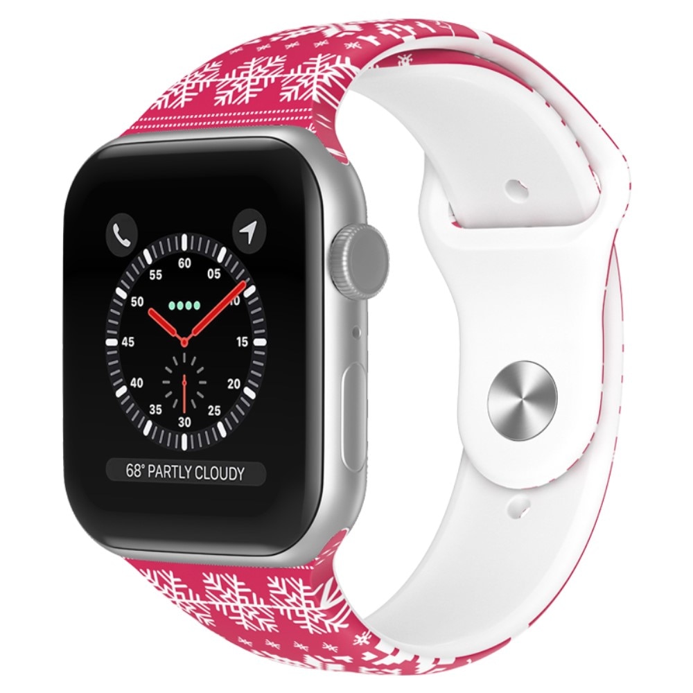 Silikonarmband med Julmotiv Apple Watch 41mm Series 7 snöflinga