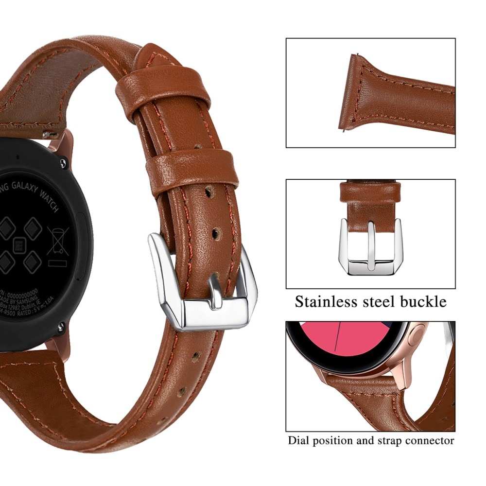 Slim Läderarmband Samsung Galaxy Watch Active 2 44mm brun