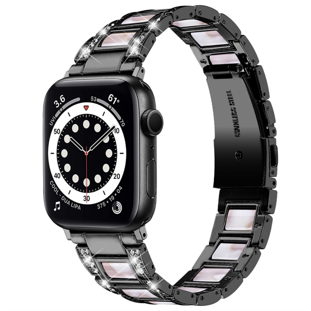 Diamond Bracelet Apple Watch 45mm Series 7 Black Pearl