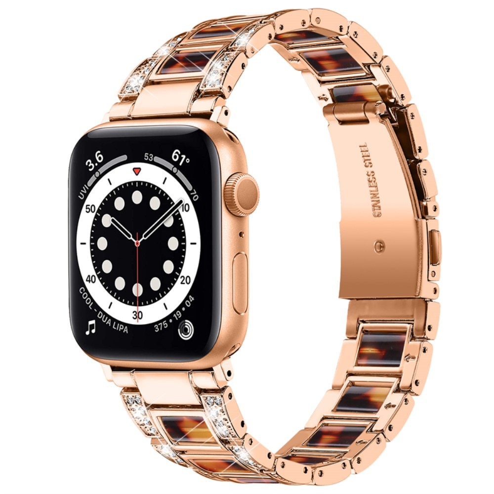 Diamond Bracelet Apple Watch 44mm Rosegold Coffee