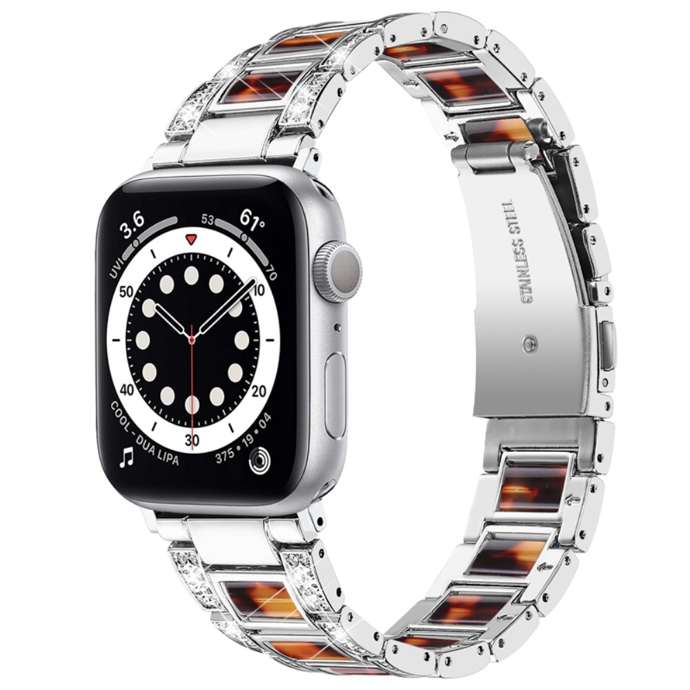 Diamond Bracelet Apple Watch SE 44mm Silver Coffee