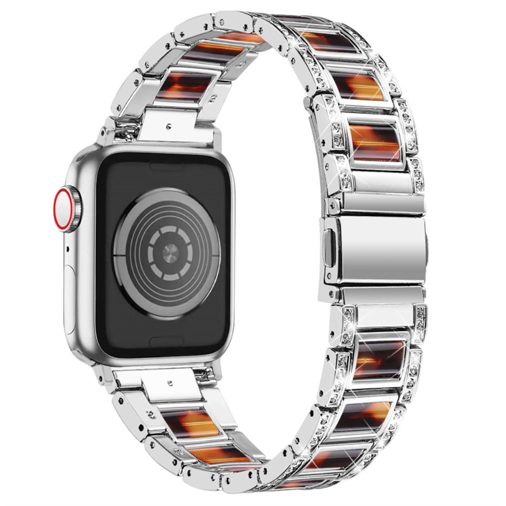 Diamond Bracelet Apple Watch 44mm Silver Coffee