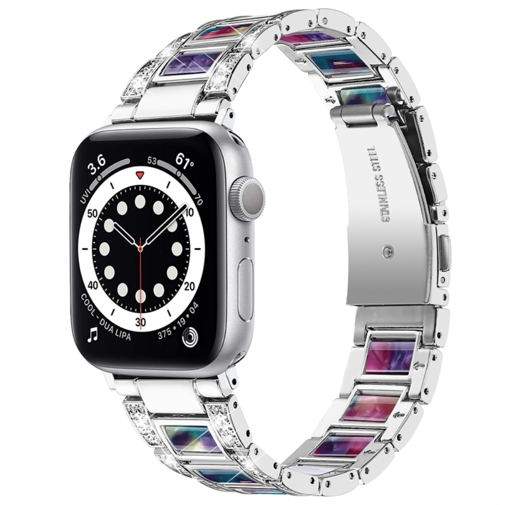 Diamond Bracelet Apple Watch 45mm Series 7 Silver Space