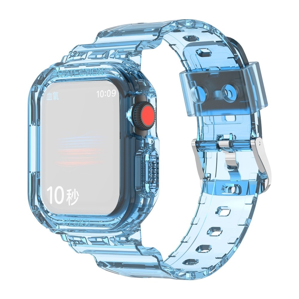 Apple Watch 45mm Series 7 Crystal Skal + Armband blå
