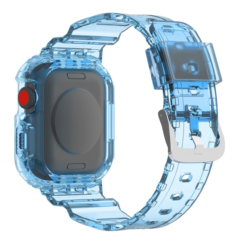 Apple Watch 45mm Series 7 Crystal Skal + Armband blå