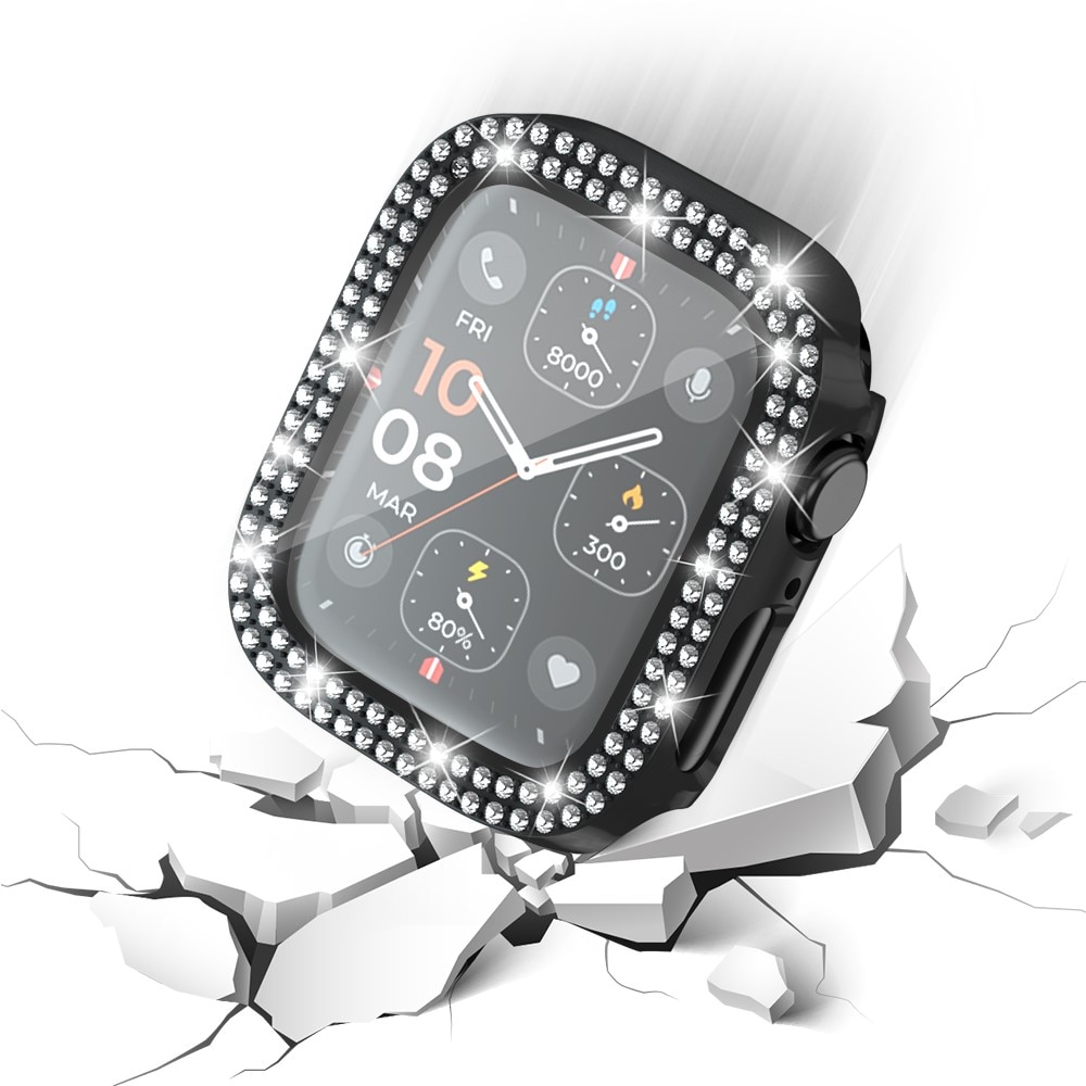 Full Cover Case Rhinestone Apple Watch SE 44mm svart