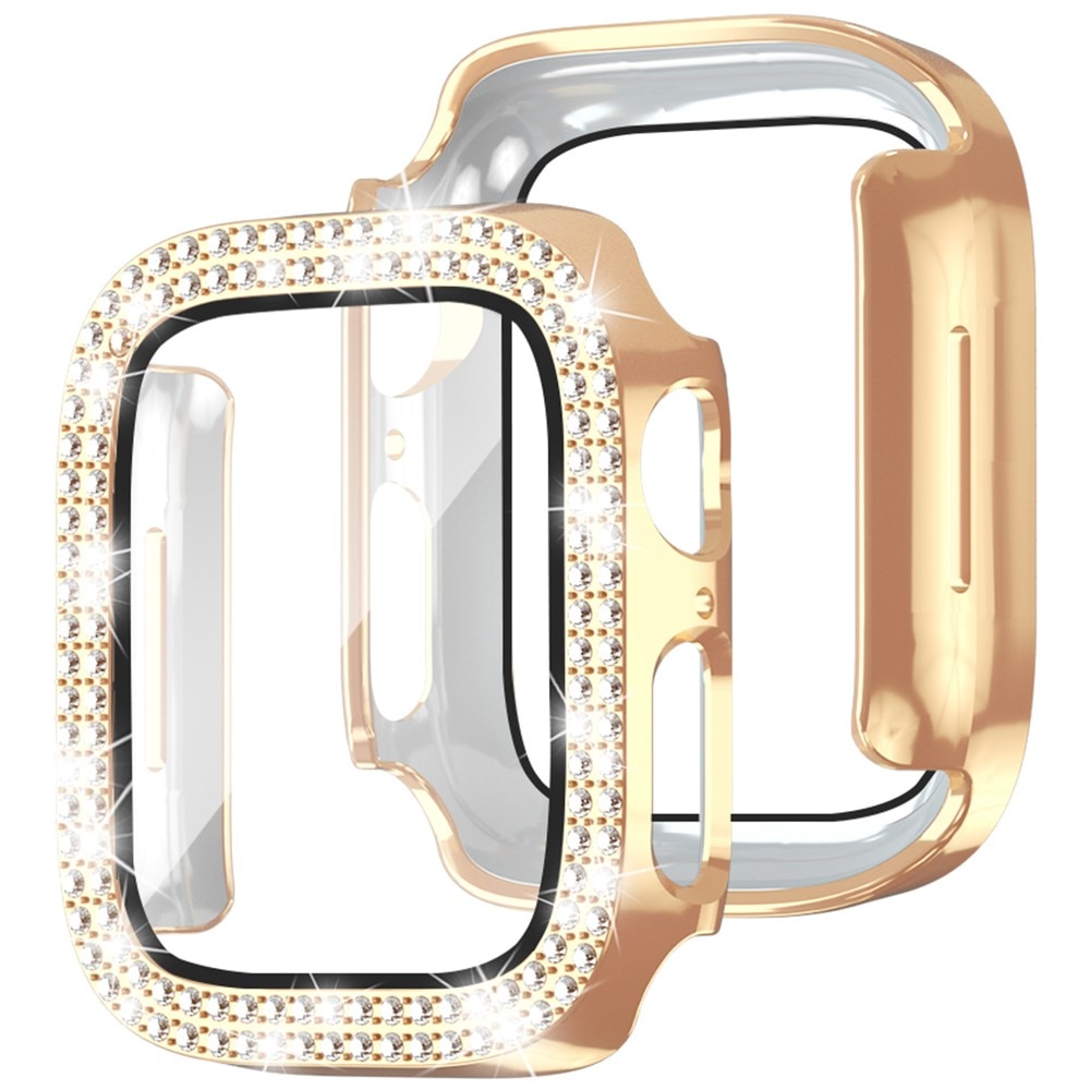 Full Cover Case Rhinestone Apple Watch SE 44mm roséguld