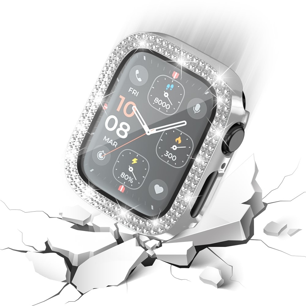 Full Cover Case Rhinestone Apple Watch Series 4-6 40mm silver