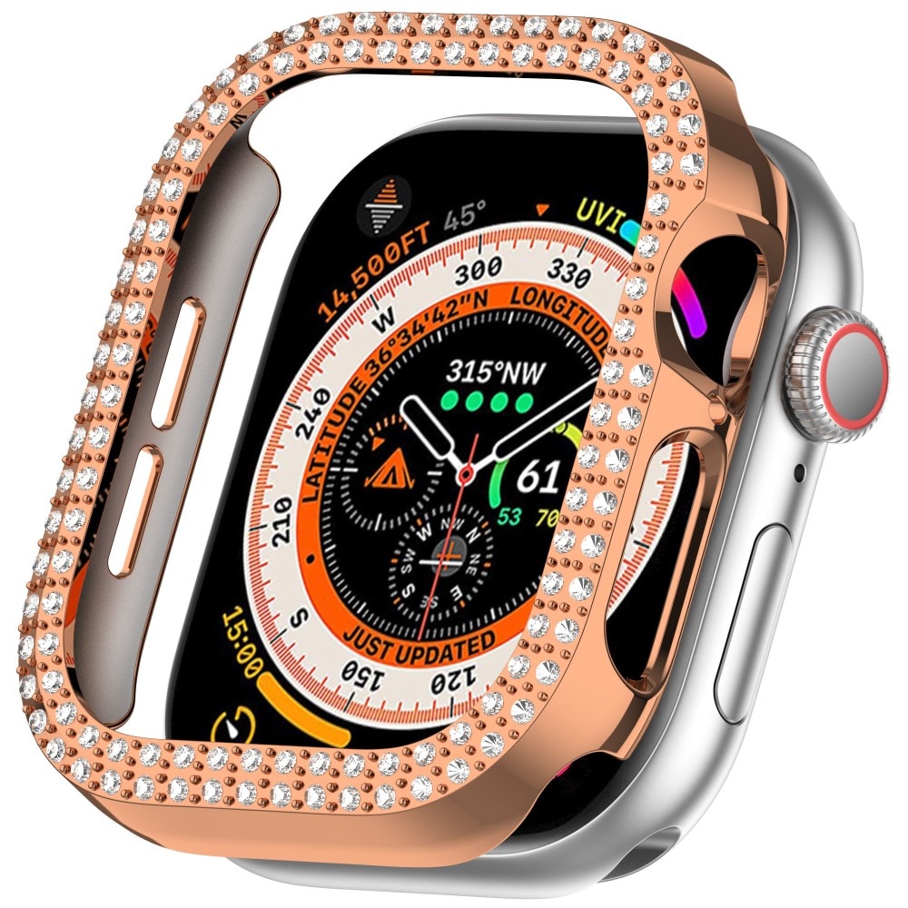 Rhinestone Skal Apple Watch Series 10 42mm roséguld