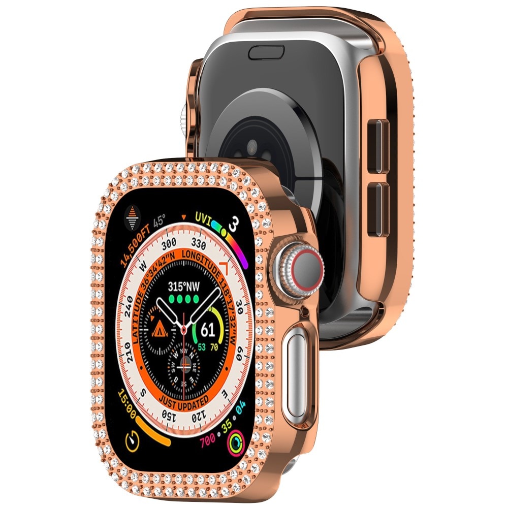 Rhinestone Skal Apple Watch Series 10 42mm roséguld