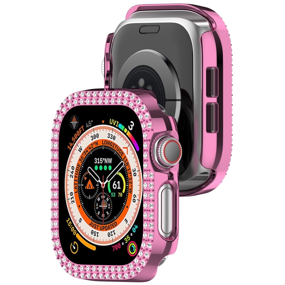 Rhinestone Skal Apple Watch Series 10 42mm rosa